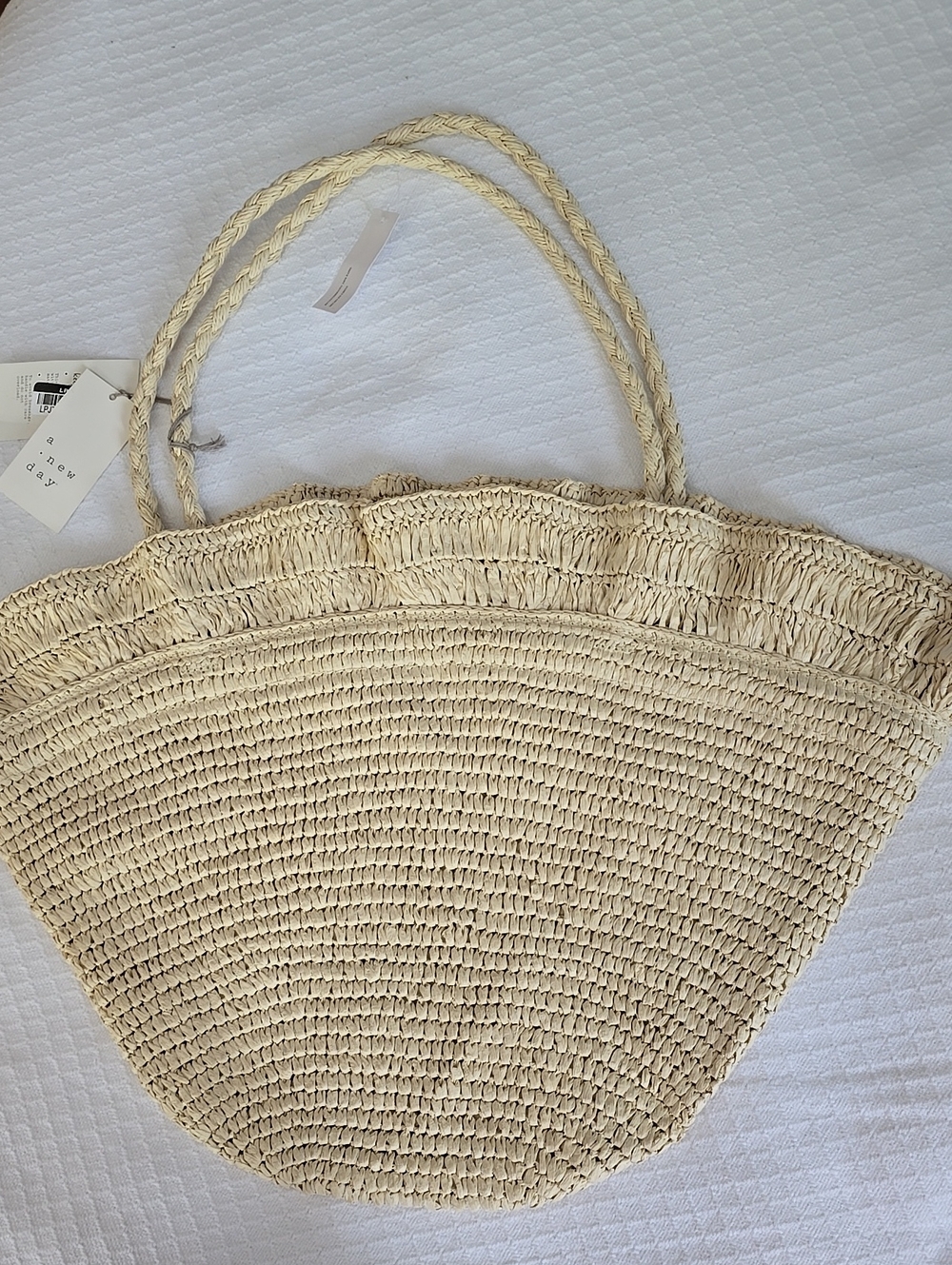 A New Day Woven Paper Straw Tote Bag Natural